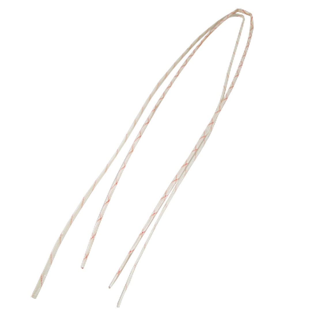 4mm 0.118" Diameter Fiberglass PVC Insulating Sleeve Pipe 37" 2 Pcs