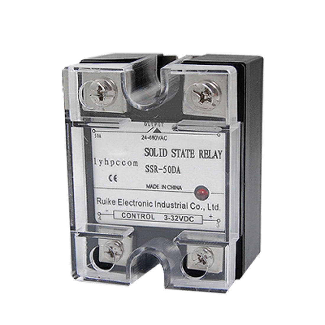 SSR50DA DC to AC 50A DC3-32V/AC 24-480V Single Phase SSR Solid State Relay