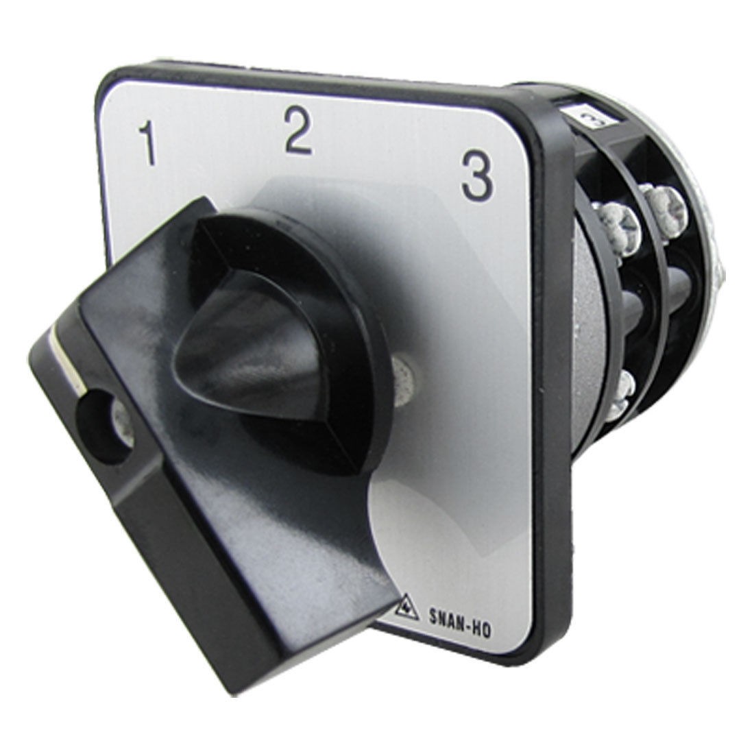 Electrical 3 Position Black Rotary Knob Changeover Switch