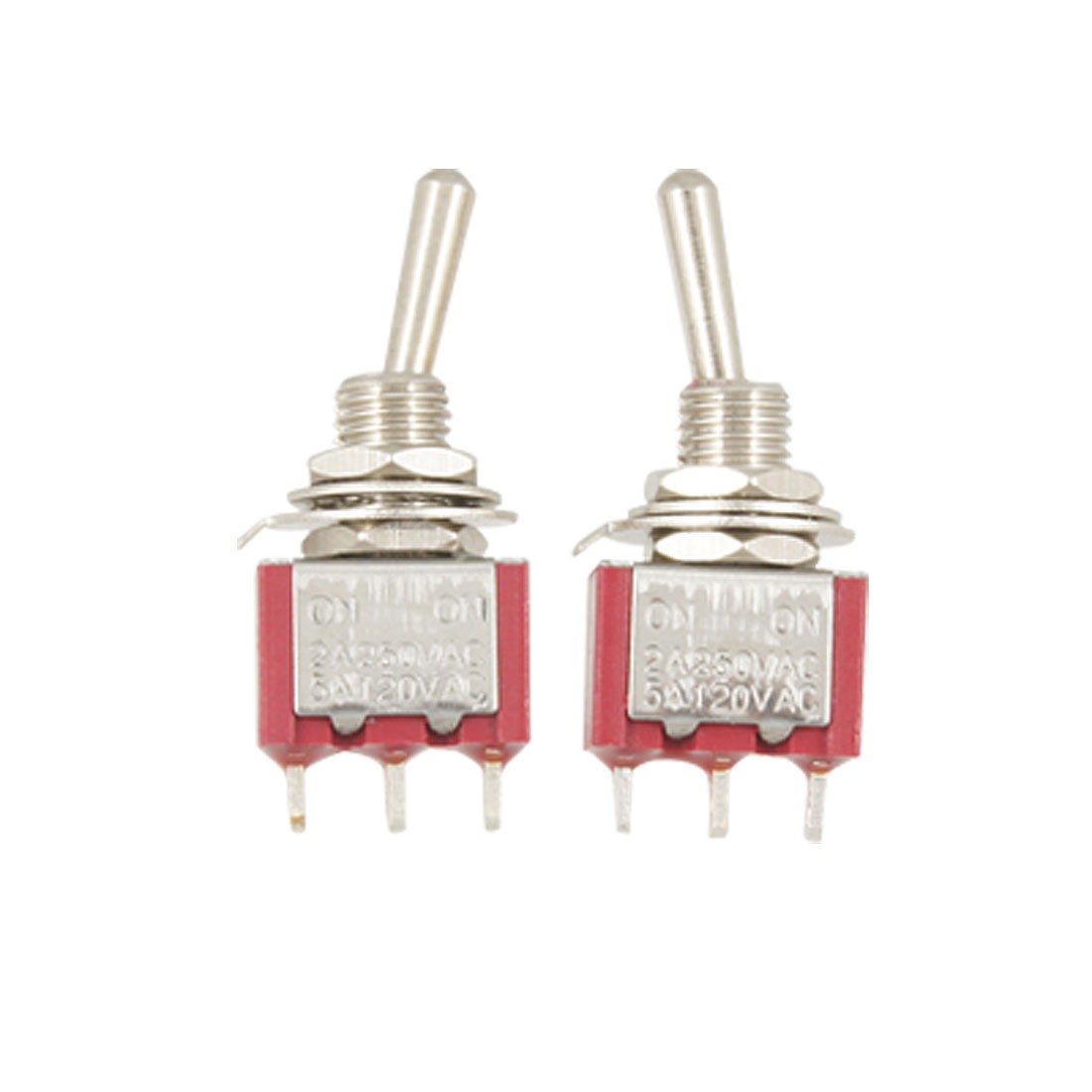 2 Pcs 2 Position ON/ON SPDT Toggle Switch w 3 Terminals