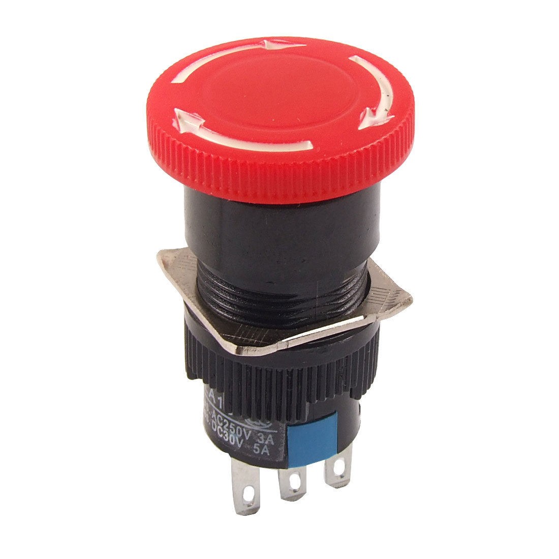 Red Mushroom DC 30V 5A AC 250V 3A Emergency Stop Push Button Switch