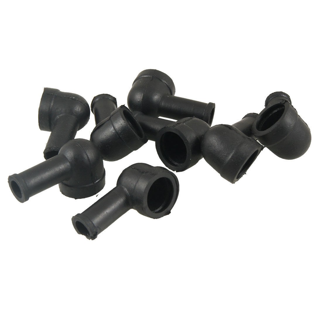 8 x Black Smoking Pipe Shaped PVC Battery Terminal Insulating Covers Boots
