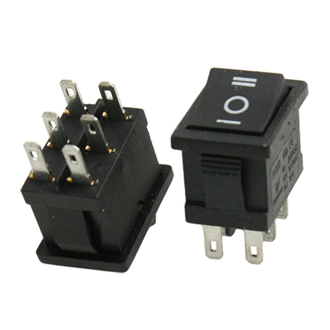 2 pcs x DPDT ON-OFF-ON 3 Position Snap In Boat Rocker Switch 6A/250V 10A/125V AC