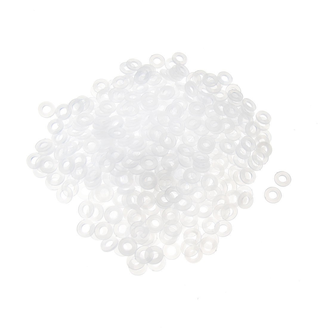 500 Pcs Motherboard Flat Nylon Washers White 8mm x 4mm x 1mm