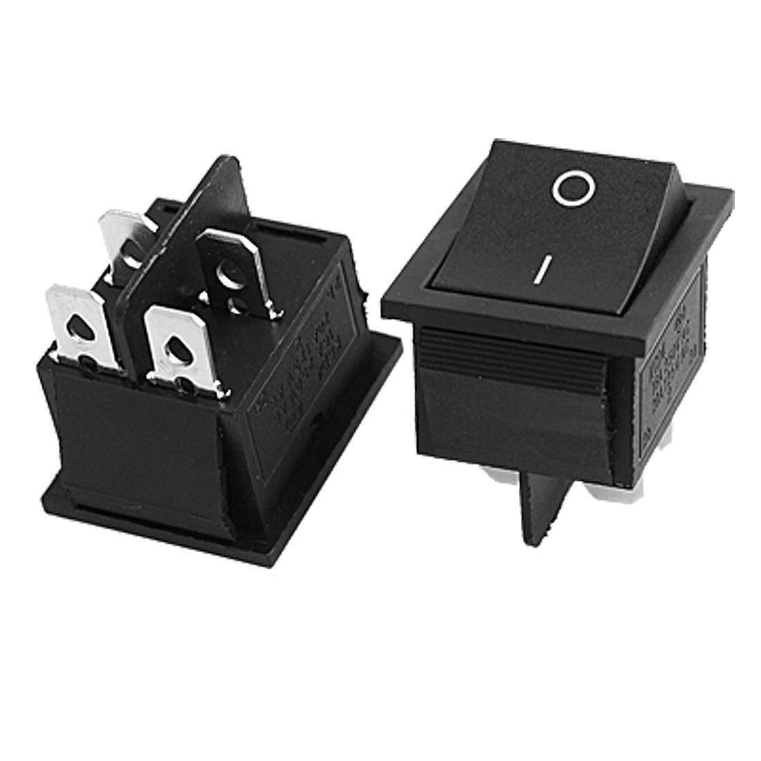 2 x AC 16A/250V 20A/125V 4 Pin ON-OFF 2 Position DPST Snap in Boat Rocker Switch