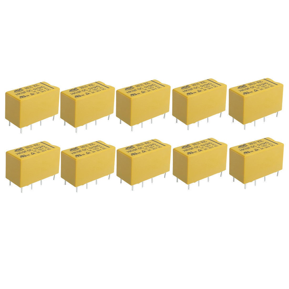 10 x DC 5V Coil 1A/125V AC 2A/30V DC 8 Pins DPDT Power Relay HK19F