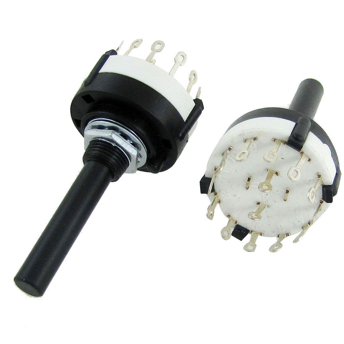 2 Pcs 6mm Diameter Round Shaft 2 Pole 6 Positions Rotary Switch 350mA 125V AC