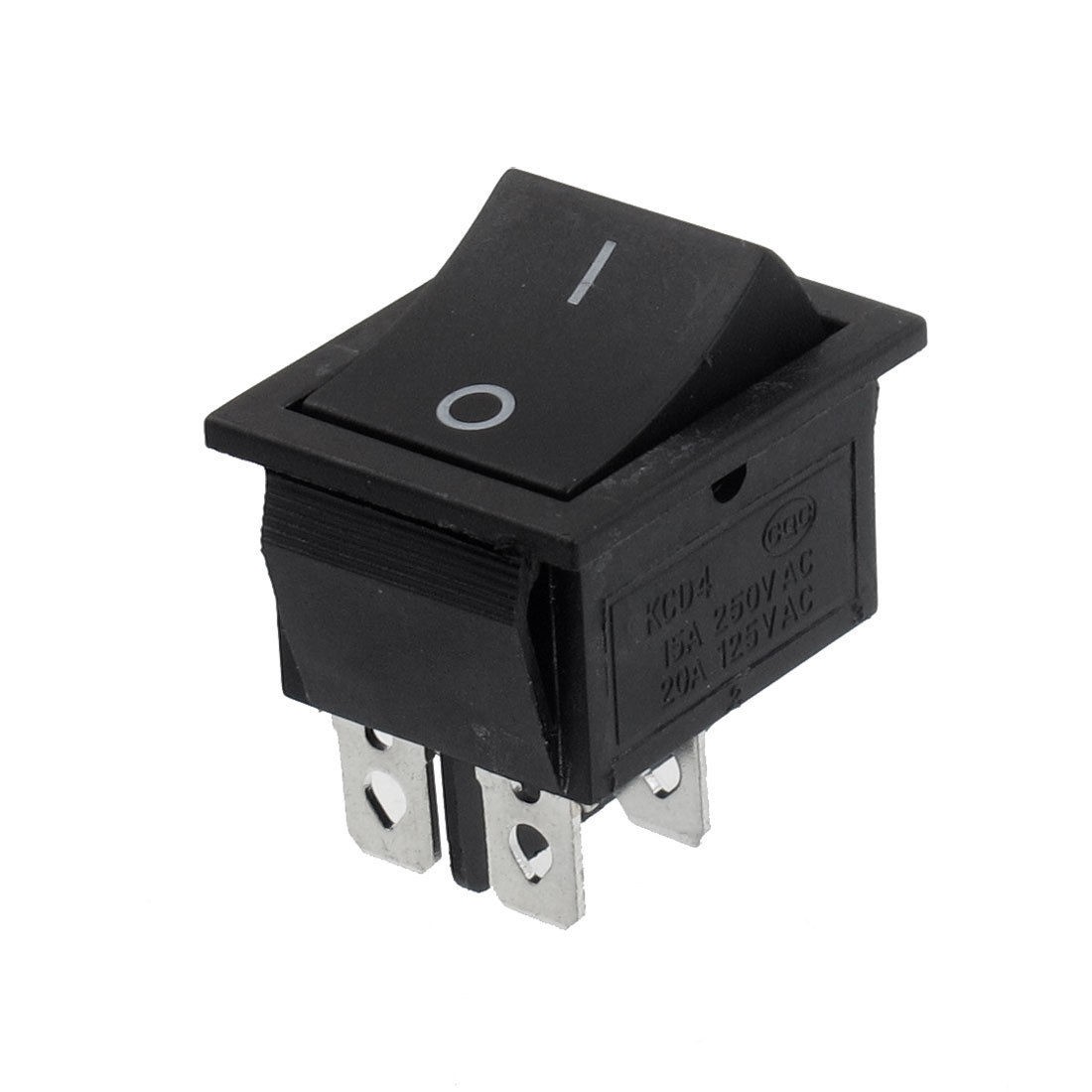 DPST Black Button On/Off Boat Rocker Switch AC 250V/15A 125V/20A