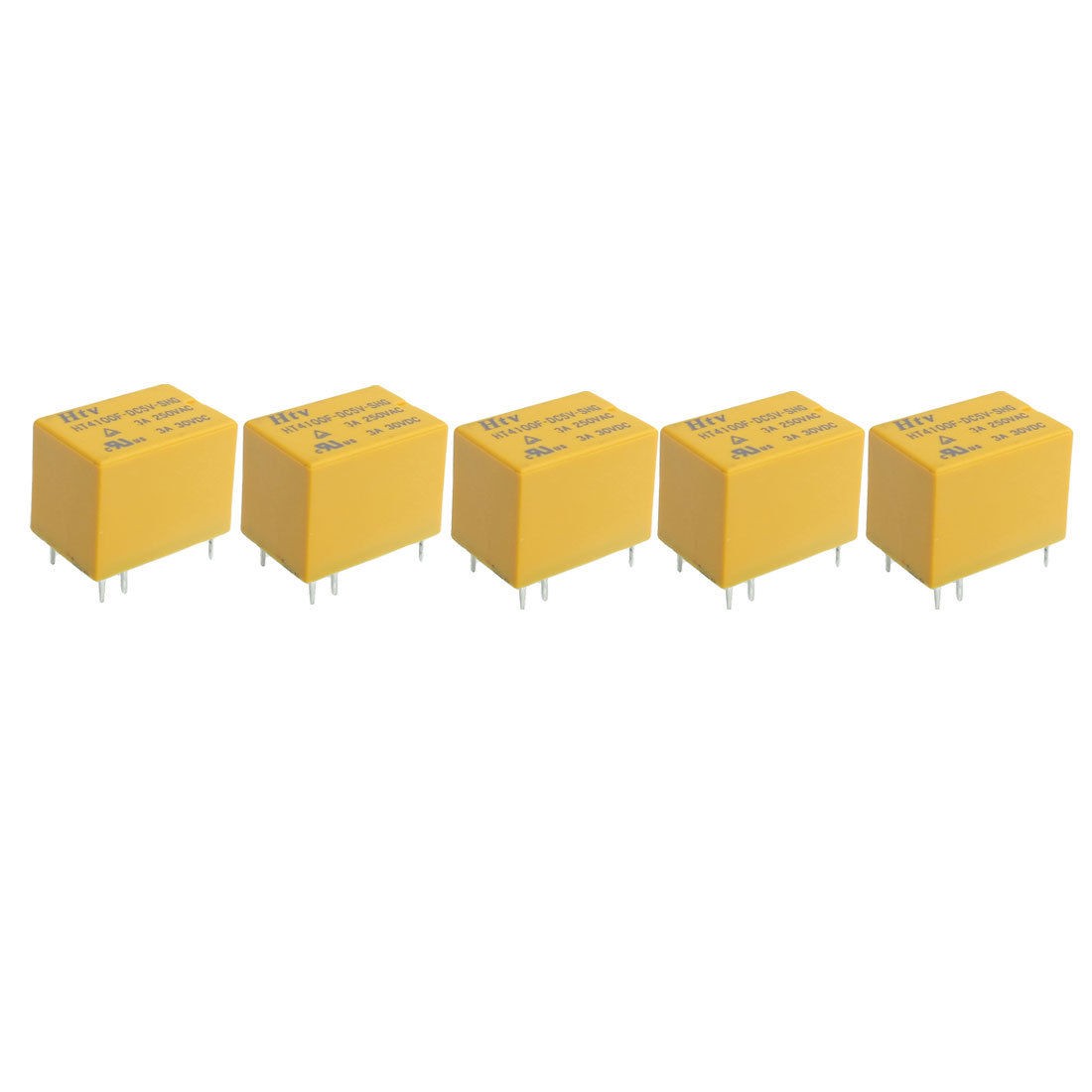 HT4100F DC 5V Coil 6 Pin General Power Relay SPDT 5 Pcs