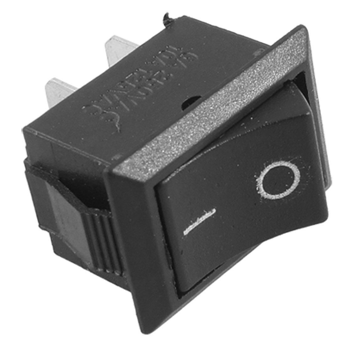 2x AC 6A/250V 10A/125V ON/OFF I/O SPST 2 Pin Snap in Rocker Switch Black 20x12mm