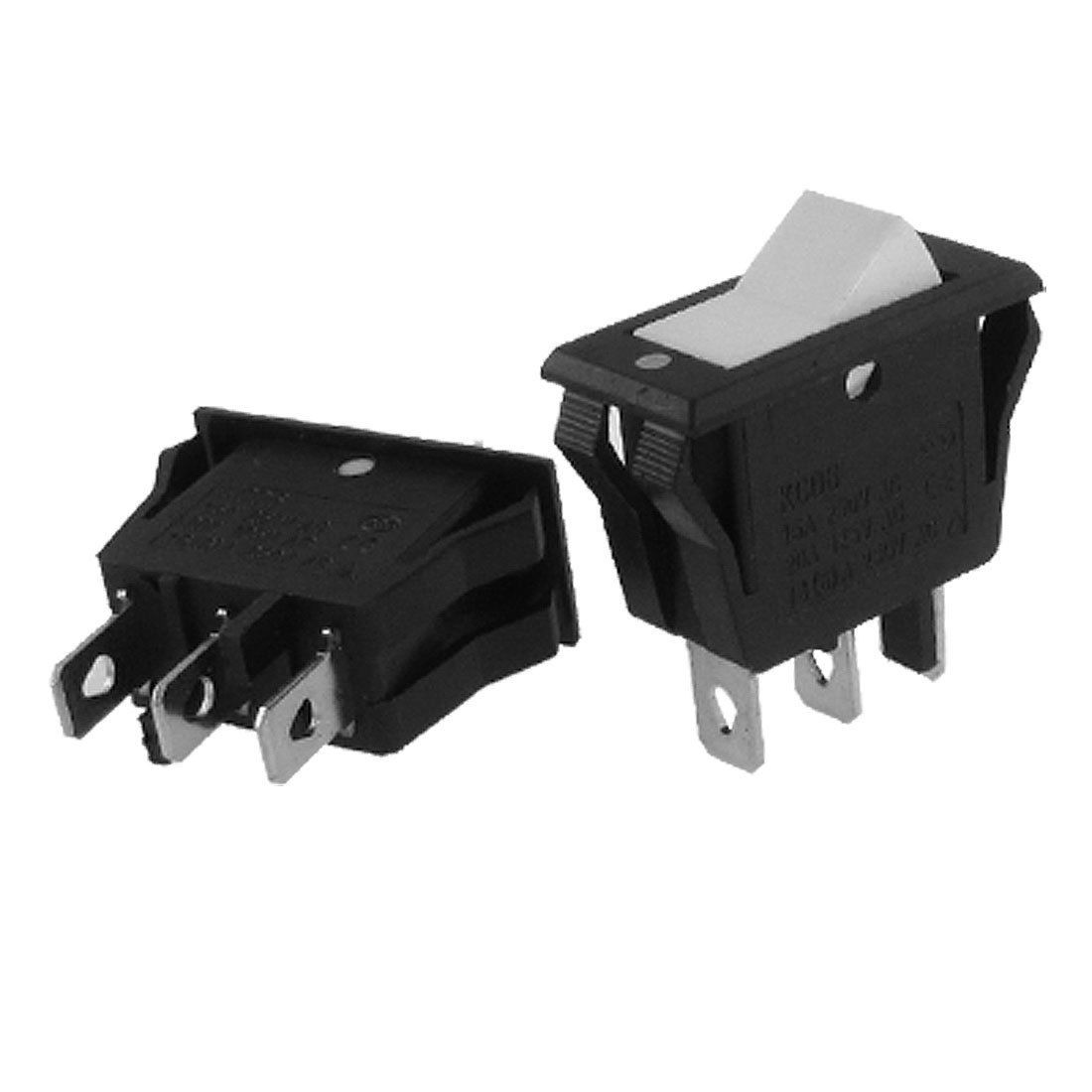 5pcs AC 15A/250V 20A/125V 3 Pin ON/ON 2 Position SPDT Snap-in Boat Rocker Switch