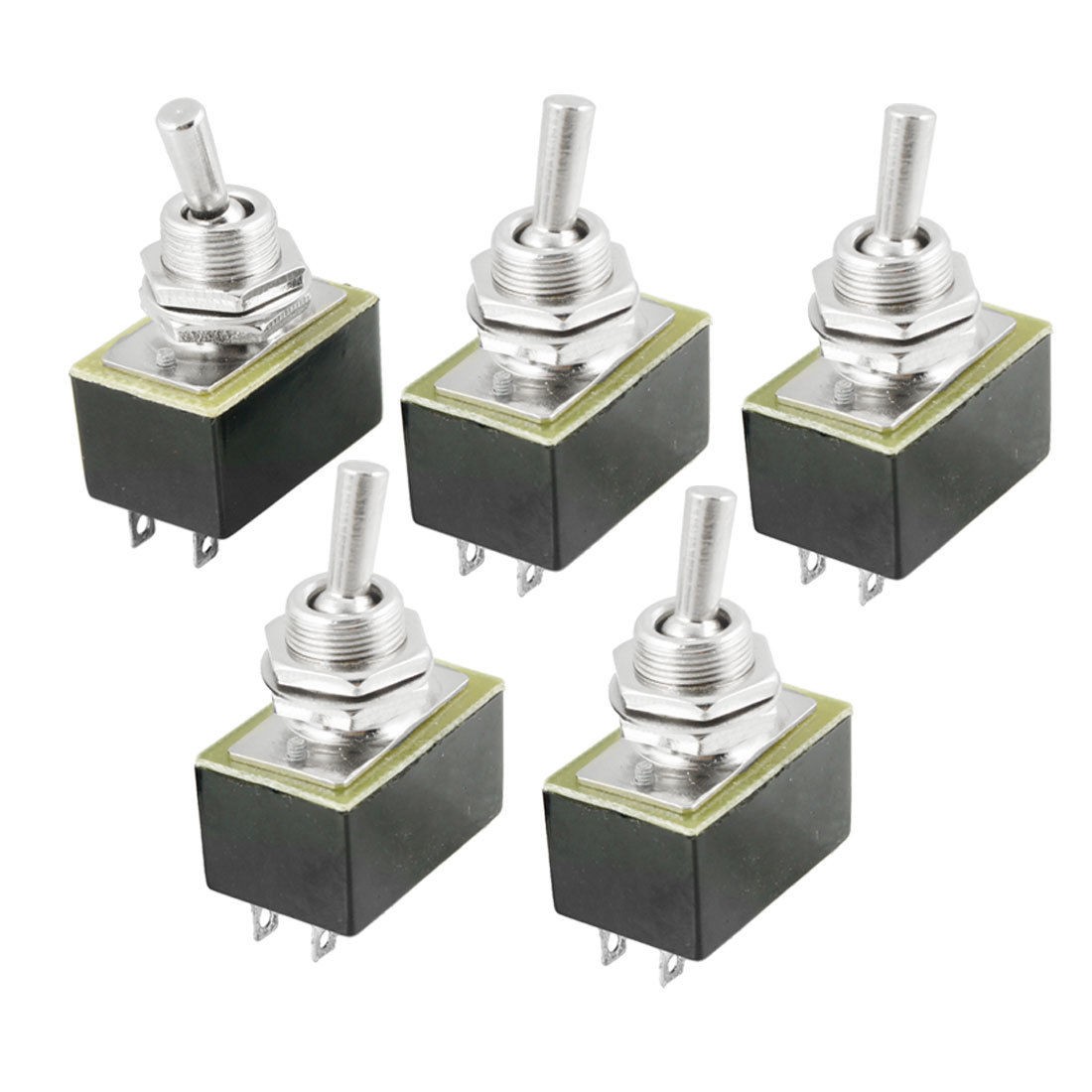 AC 220V 3A 110V 6A ON/OFF 2 Position SPST 2 Pins Toggle Switch 5 Pcs
