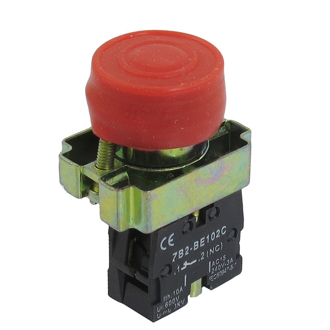 22mm NC N/C Red Sign Momentary Push Button Switch 600V 10A ZB2-BP42