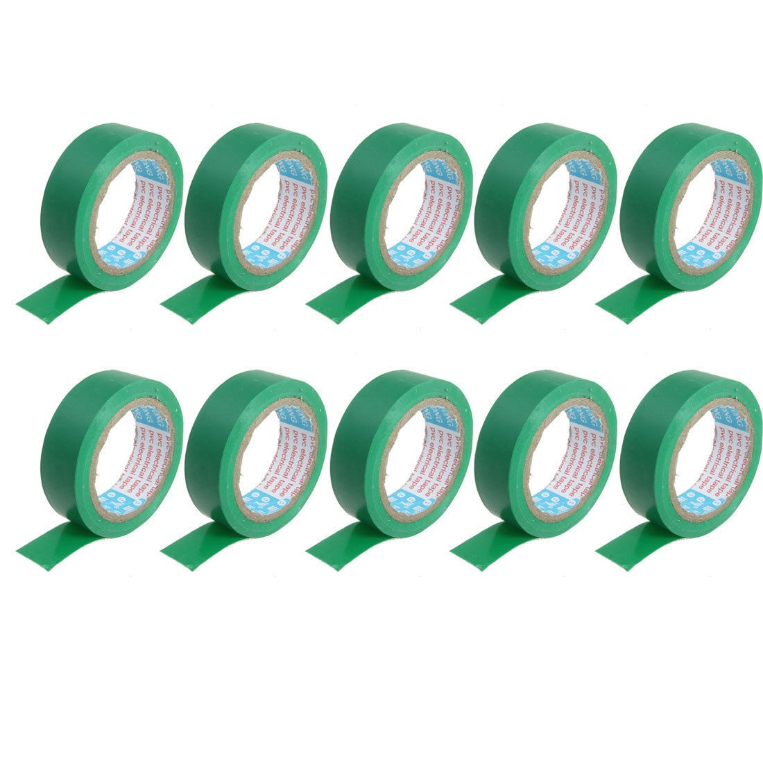 10 Pcs 55mm x 16mm Green Adhesive Electric Insulation Tape Roll