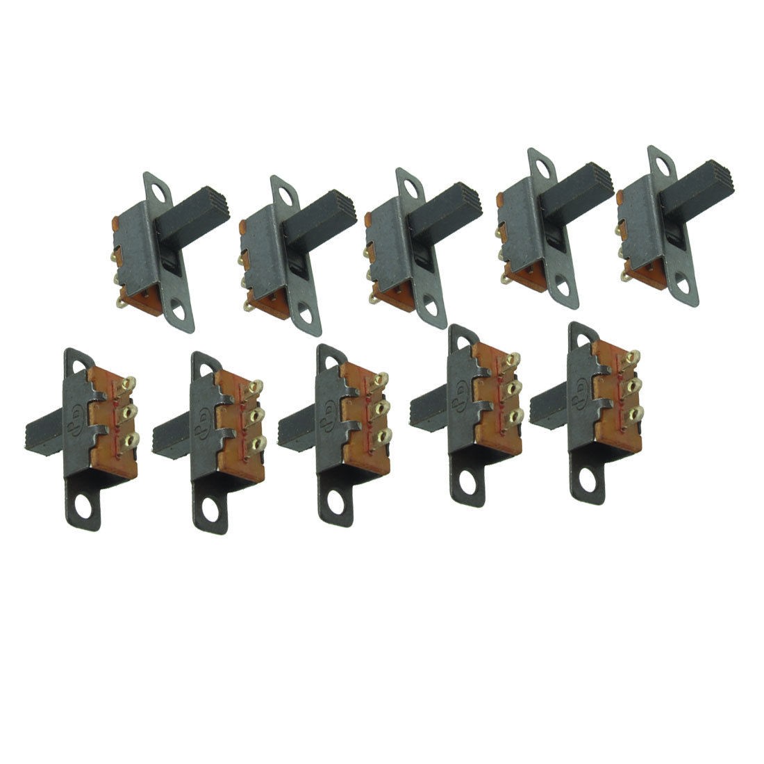10 Pcs Single Row 3 Pins 2 Positions SPDT On/On Mini Slide Switch