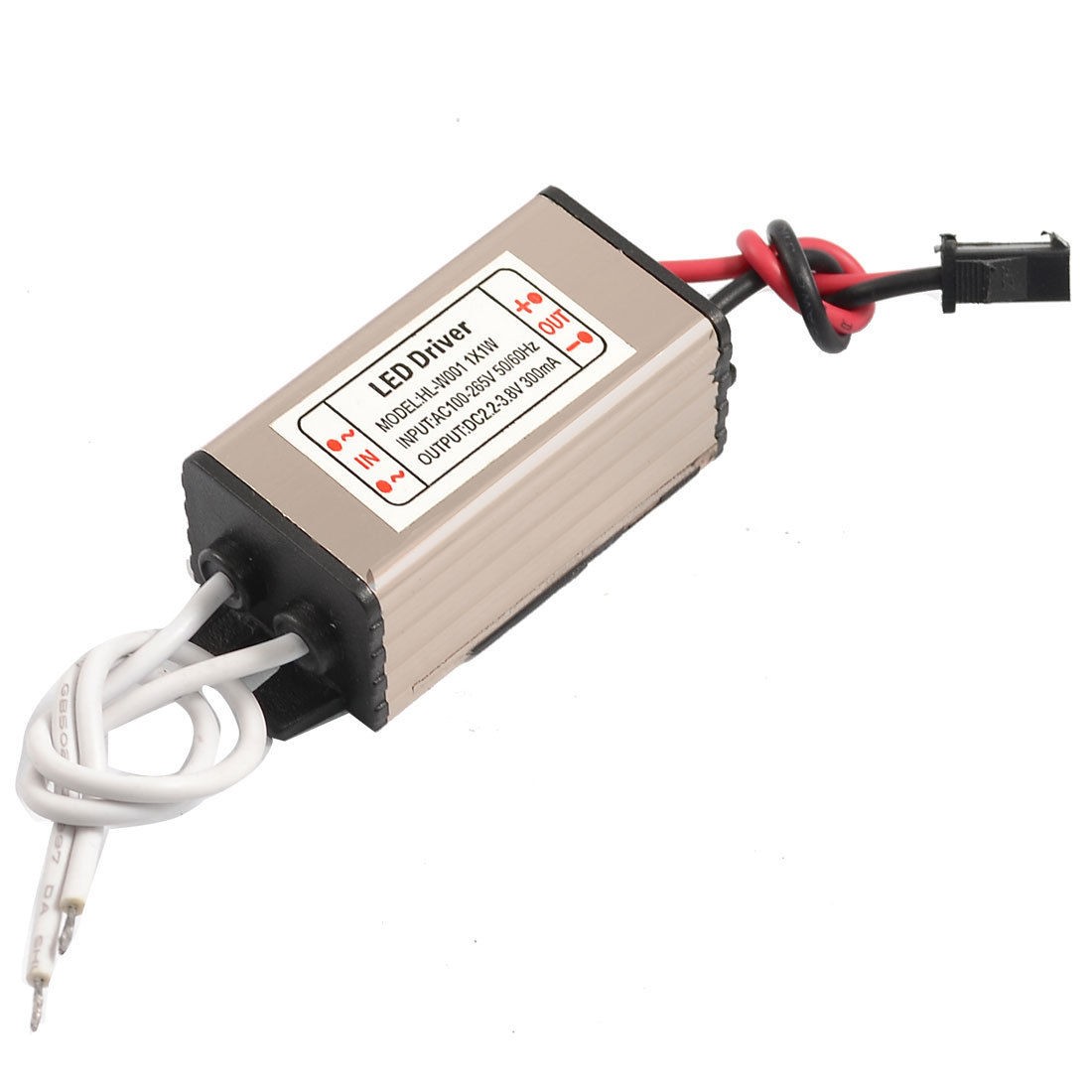 AC 110-220V DC 2.2-3.8V 300mA Power Supply Driver for 1x1W LED Strip Light