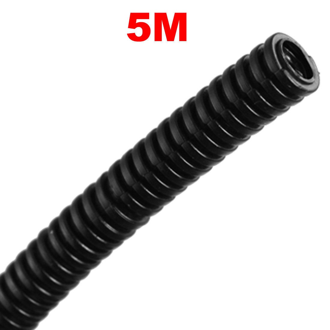 10mm OD Flexible Plastic Wiring Corrugated Bellow Tube Hose 5M