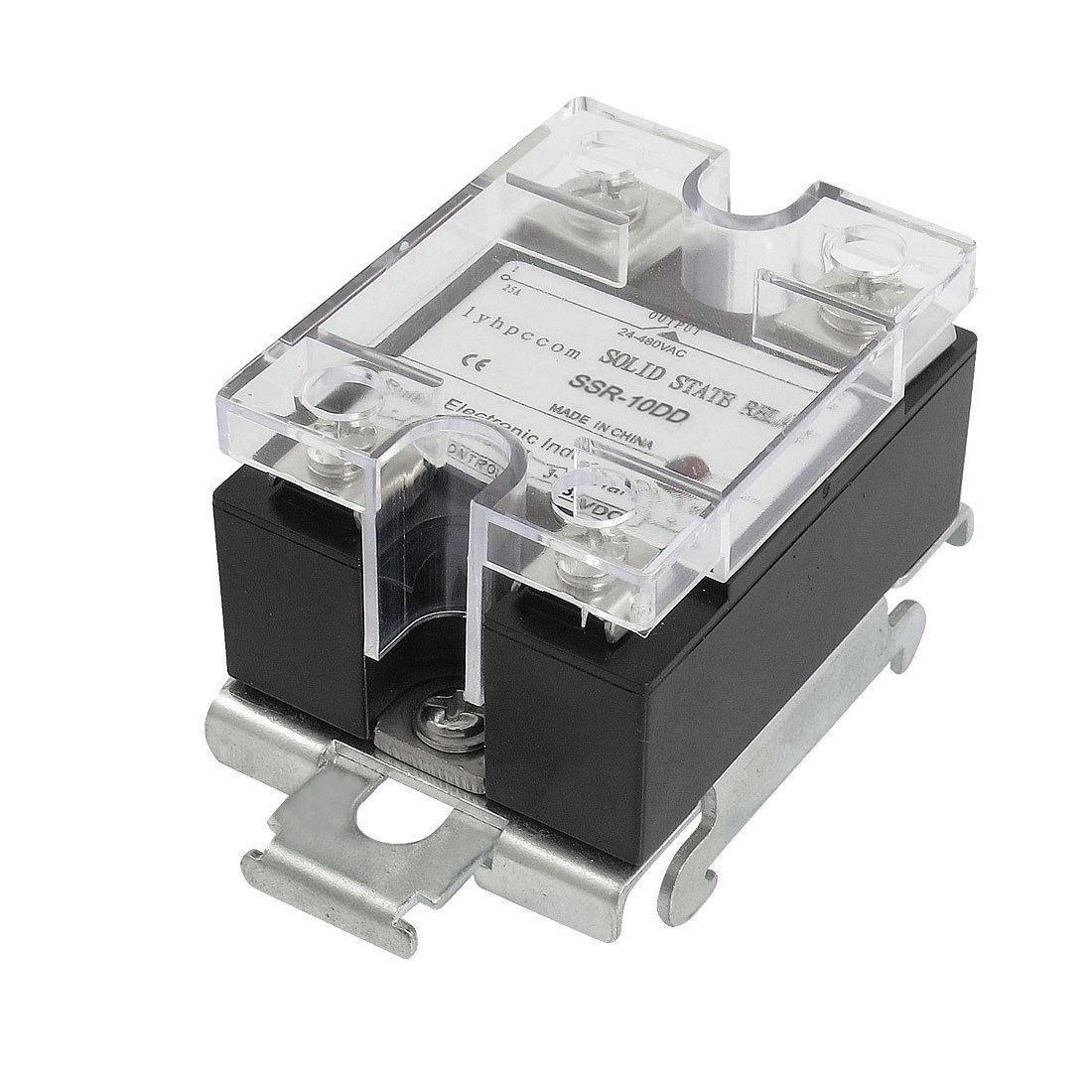 DC to DC Covered Solid State Relay SSR 10A 3-32VDC 12-220VDC DIN Rail Mount