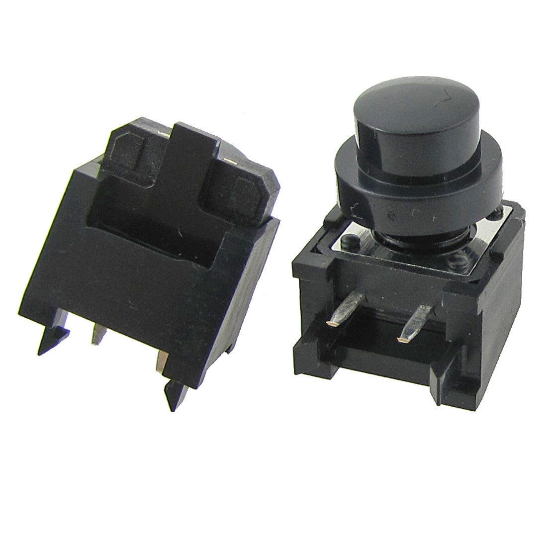 2 Pcs Momentary Tact Push Button Switch Right Angle 2 Pin 12 x 12 x 12mm + Cap