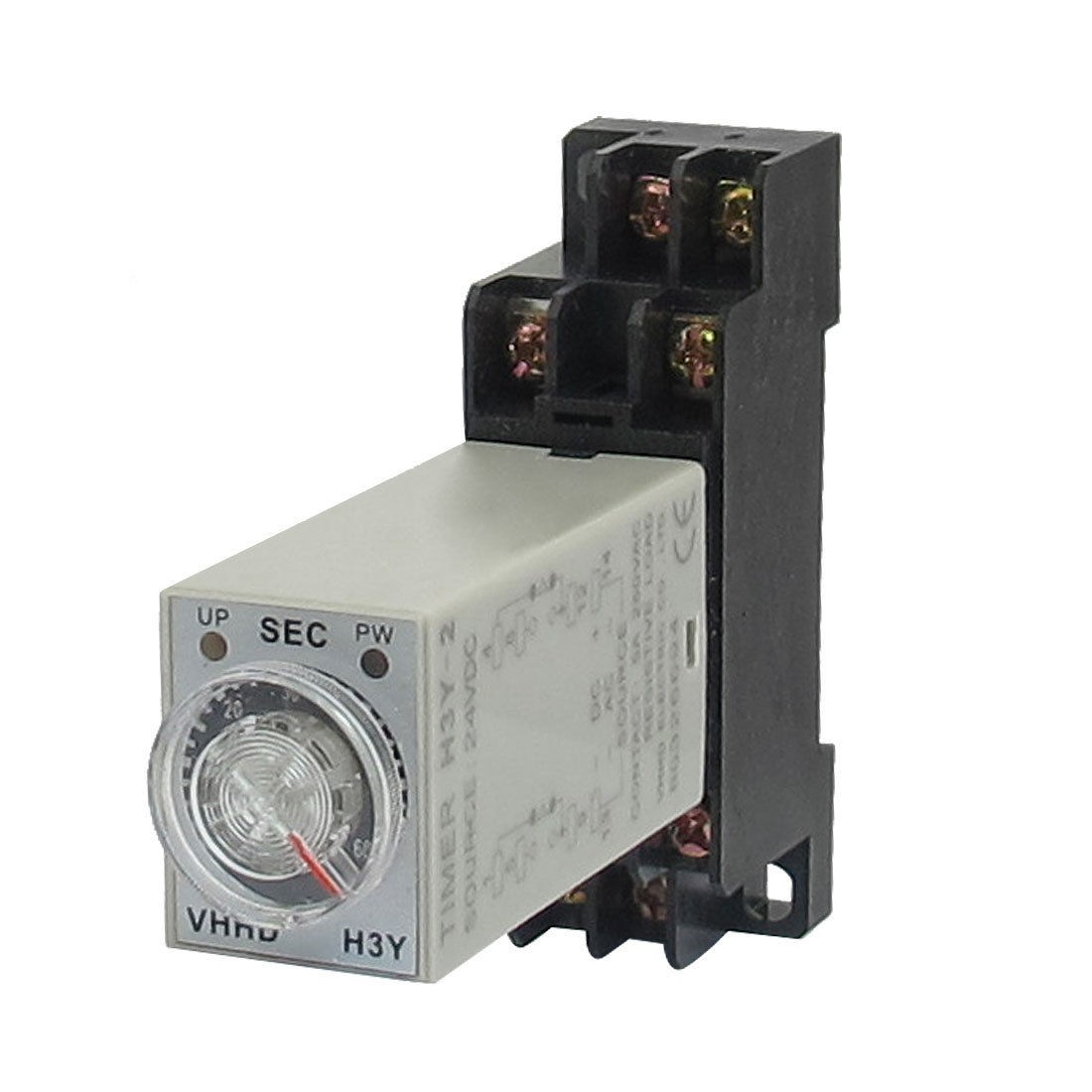 DC 24V H3Y-2 0-60S DPDT 8 Pins Power on Time Delay Relay w Socket