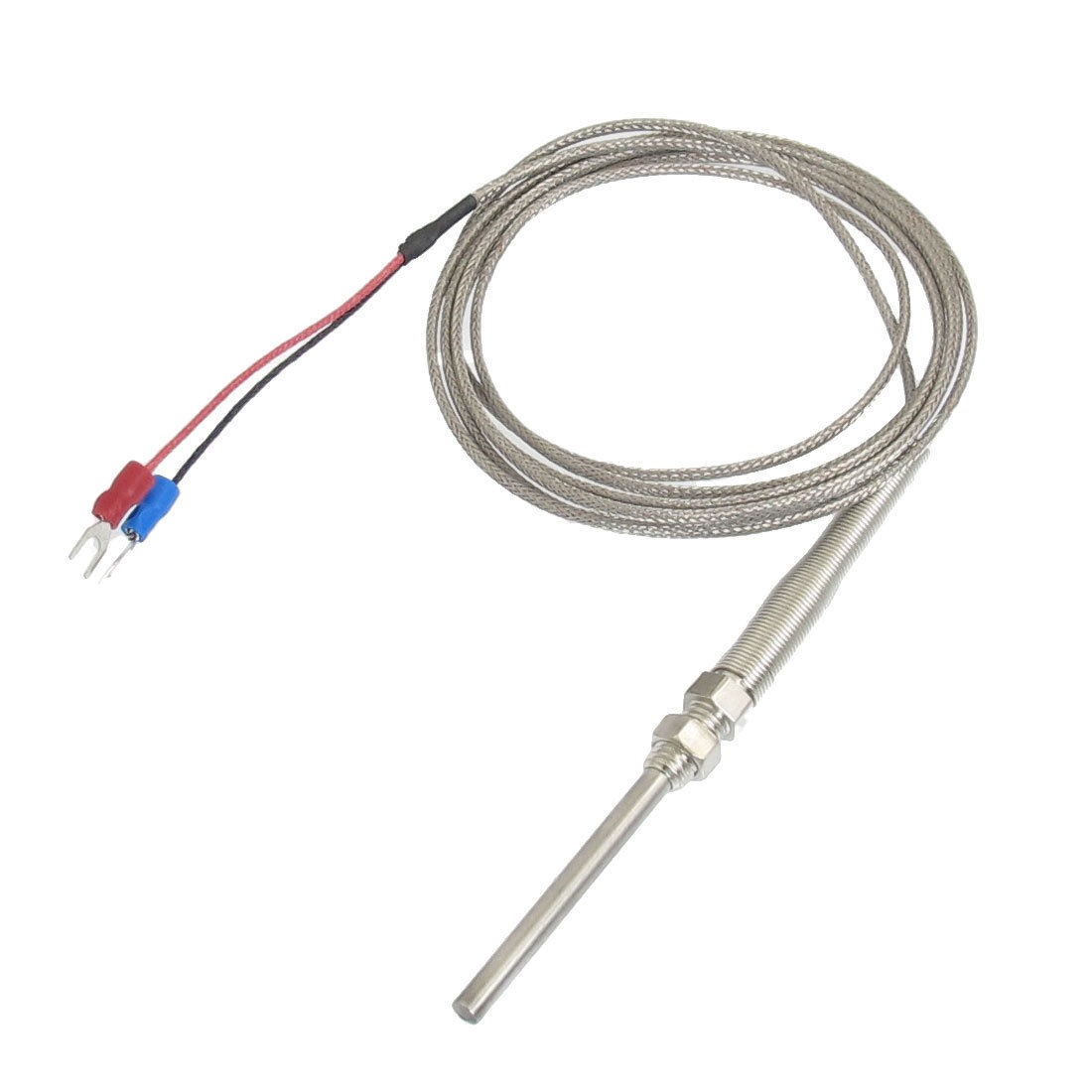 K Type 5/16" Thread Dia 50mm x 5mm Thermocouple Probe 2M Cable