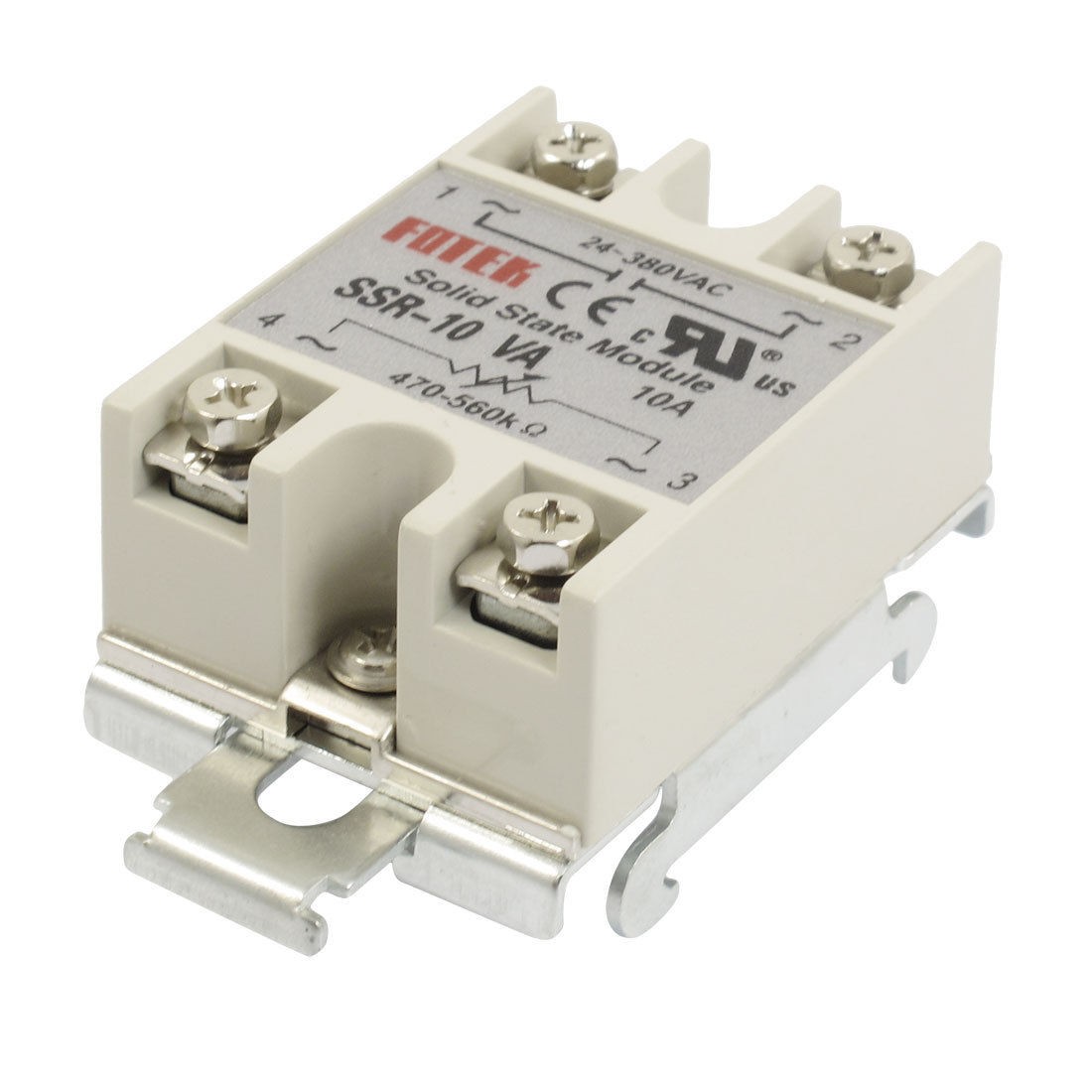 SSR-10VA 10A 24-380VAC Output DIN Rail Base Adjustable Solid State Relay Module