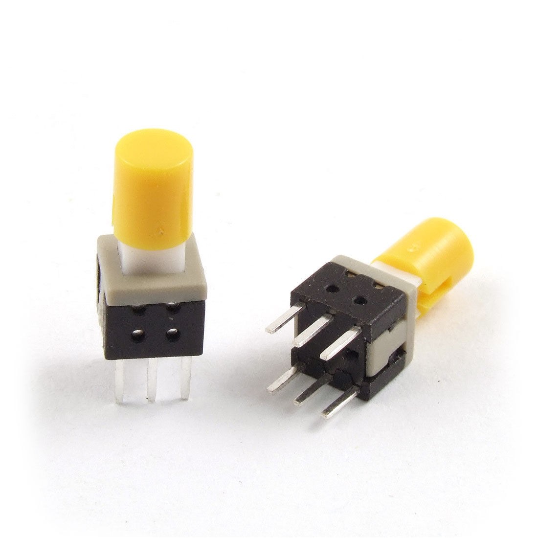 10 Pcs 5.8 x 5.8mm x 13mm Momentary Tactile Tact Push Button Switch 6 Pin w Cap