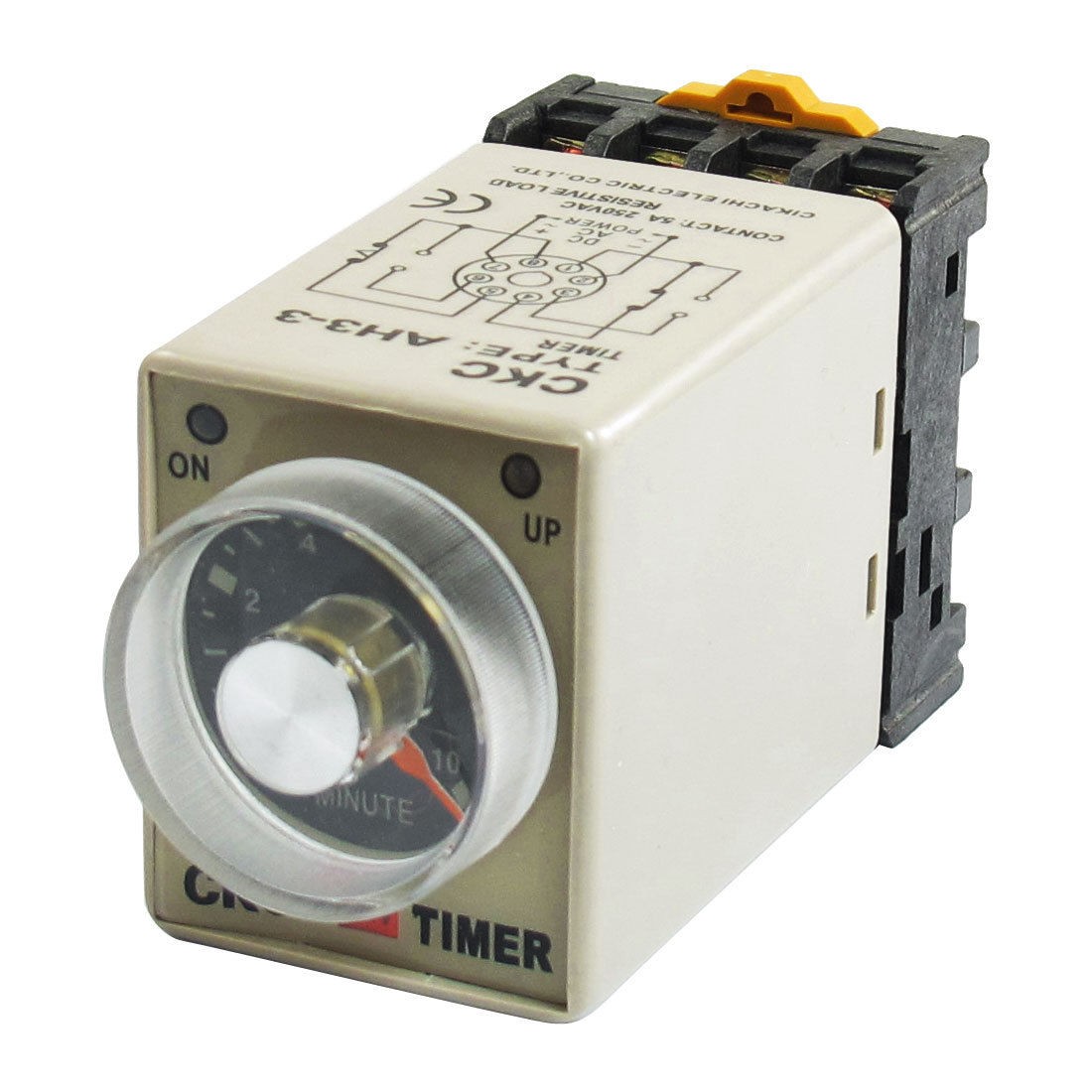 AH3-3 0-10 Min 8 Pins Plastic Housing Delay Timer Time Relay 24VAC + Socket