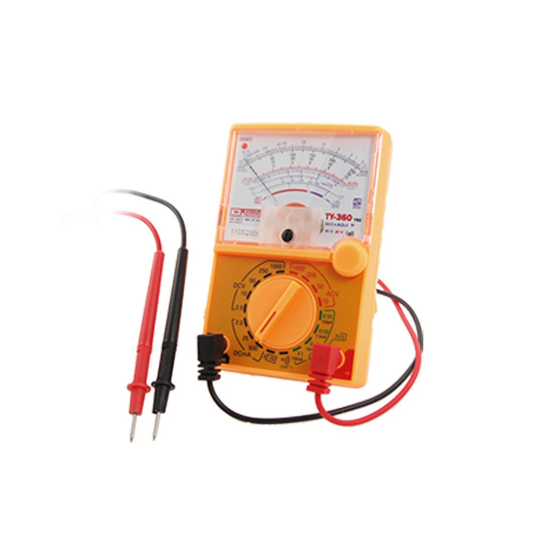 Volts Current Ohms Electric Multitester Orange w Test Lead