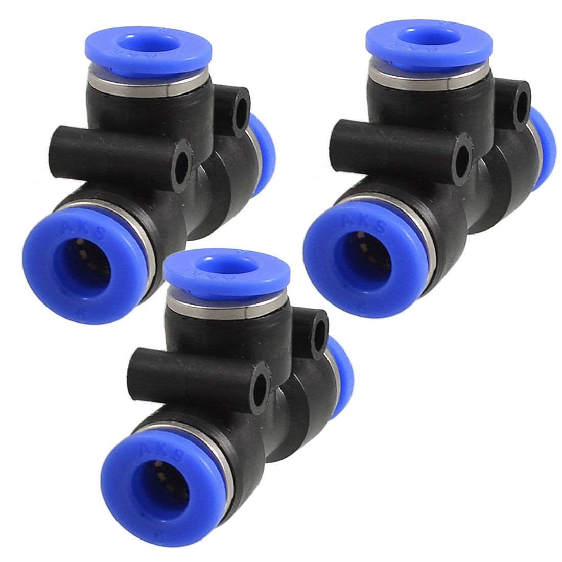 3 x 6mm T Joint One Touch Push in Quick Fittings Connectors