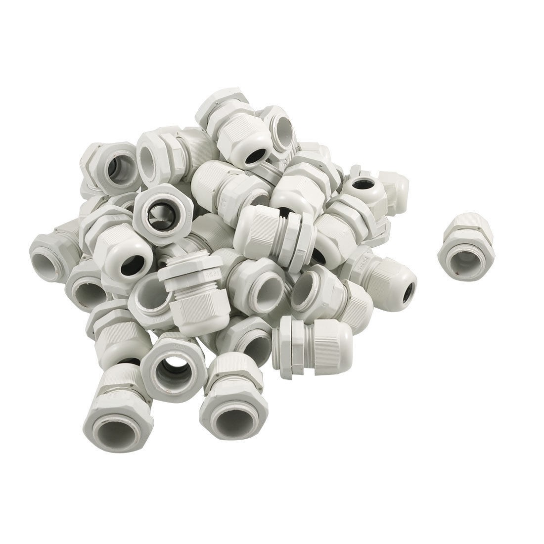 PG13.5 IP67 Waterproof White Plastic Cable Gland Fastener 50 Pcs