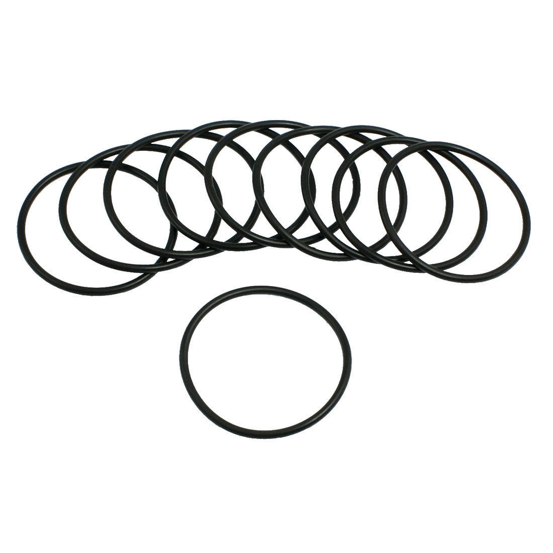 10 Pcs 47mm x 2.4mm Black Silicone O Rings Oil Seals Gaskets