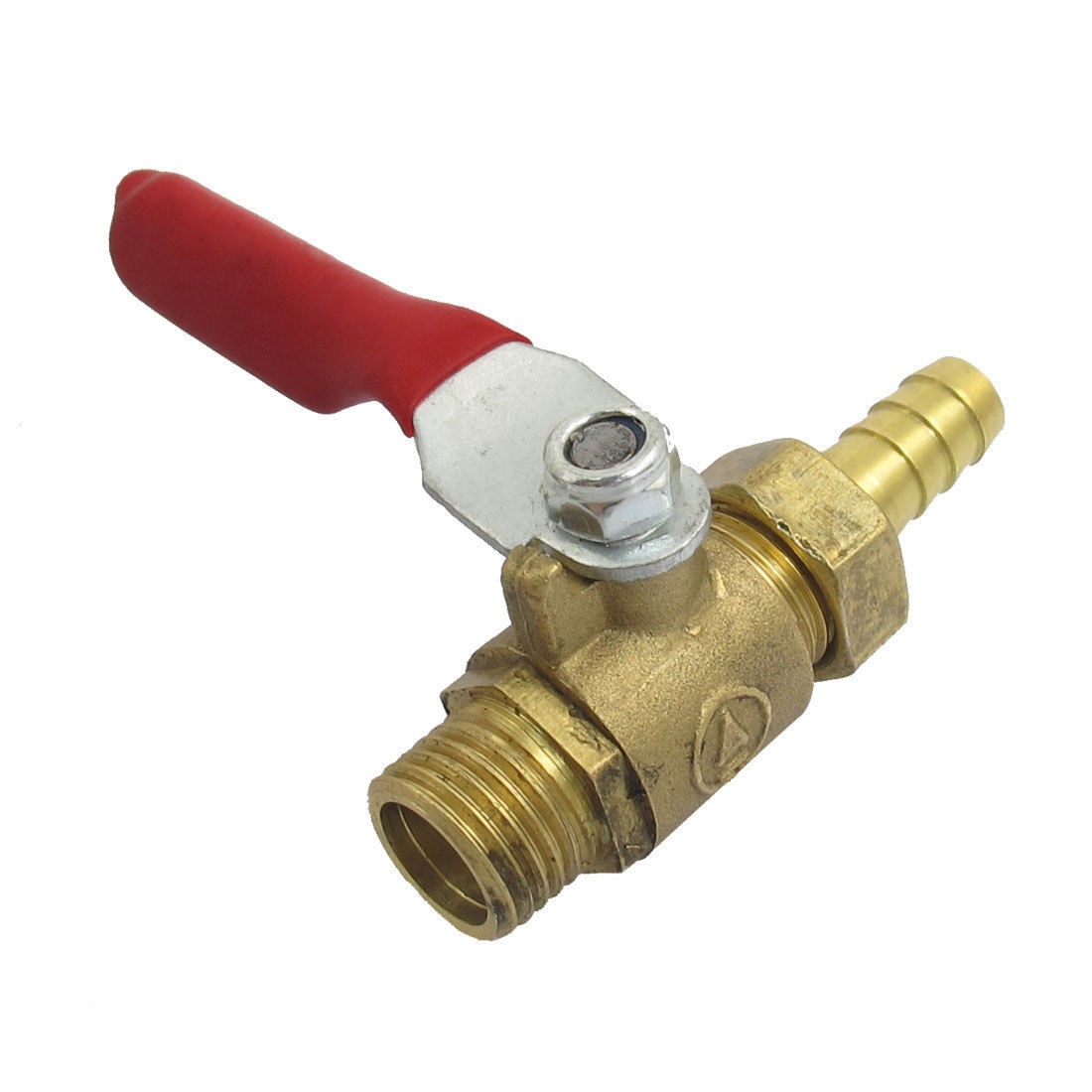 Red Handle 1/4"PT x 6mm Hose Barb Joint Pipe Gas Ball Valvee