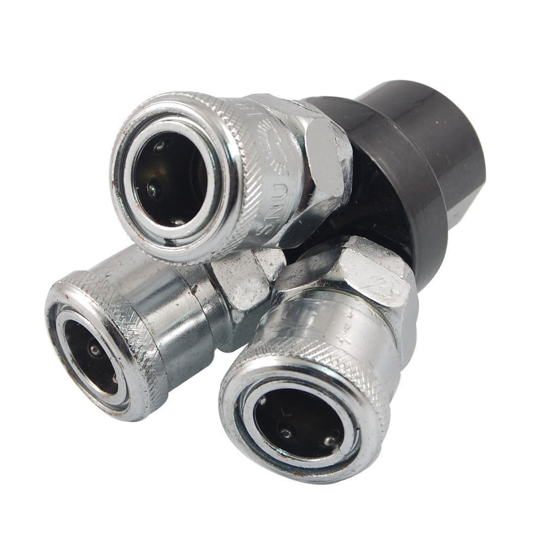 1/2" Thread 3 Way Quick Connector Coupling Air Hose Coupler Joint