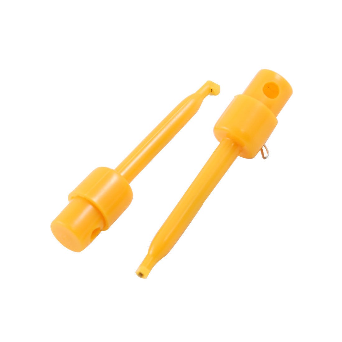 10 Pcs Yellow Plastic Multimeter Test Hook Clip 2.2" for PCB SMD IC