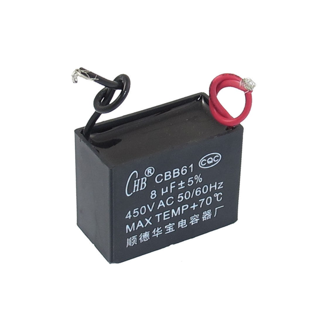CBB61 8uF AC 450V Rectangle Non Polar Motor Capacitor