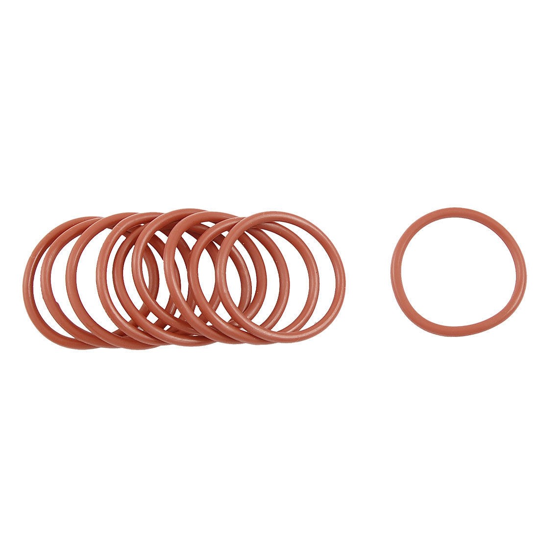 10 Pcs 32mm OD 2.5mm Thickness Dark Red Silicone O Ring Oil Seal Gasket