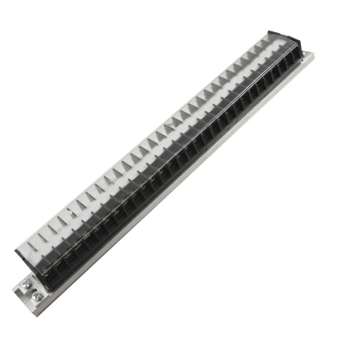 Aluminum Base Dual Row 30 Position Screw Terminal Barrier Strip 660V 15A