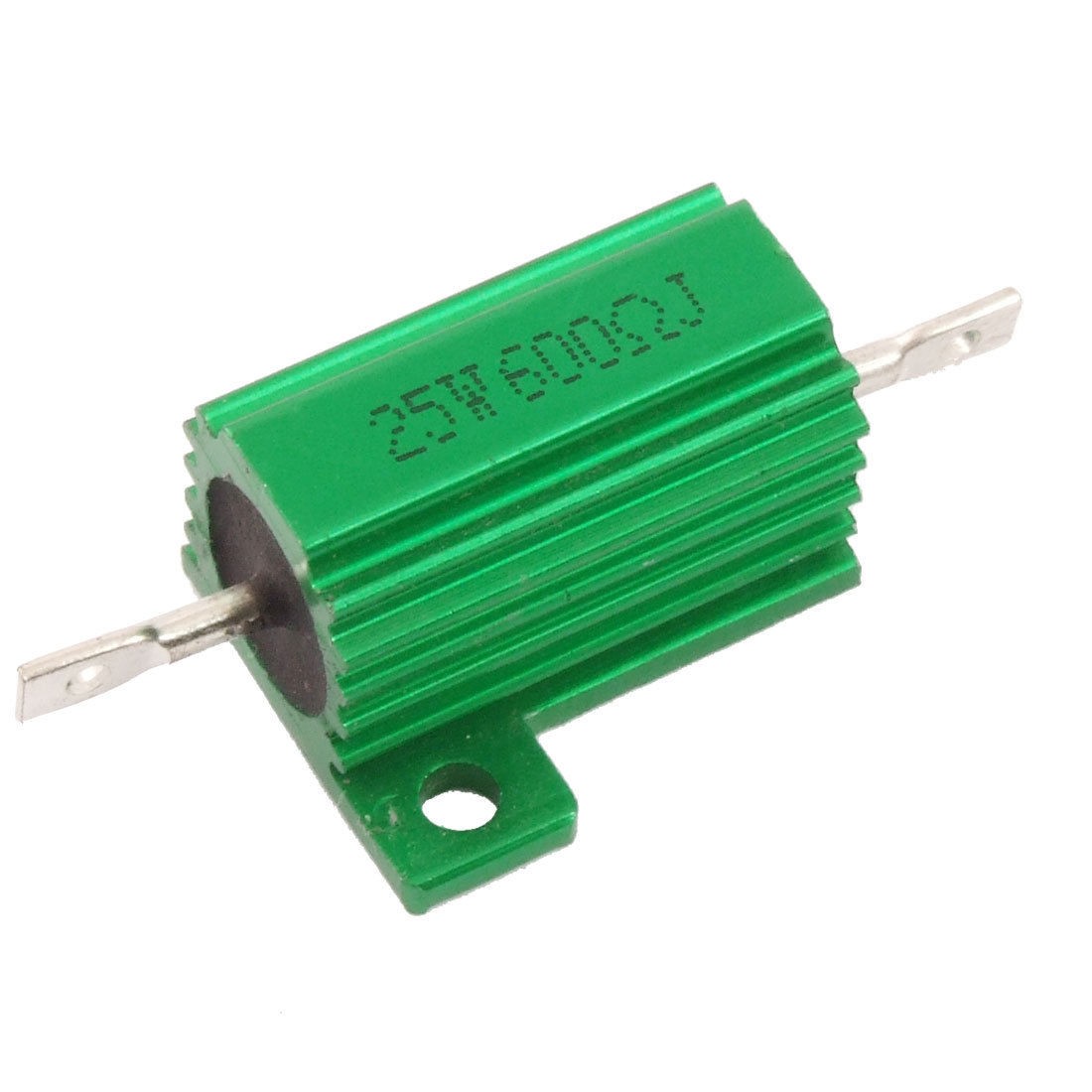 Green 25 Watt 600 Ohm 5% Aluminum Housed Wire Wound Resistor