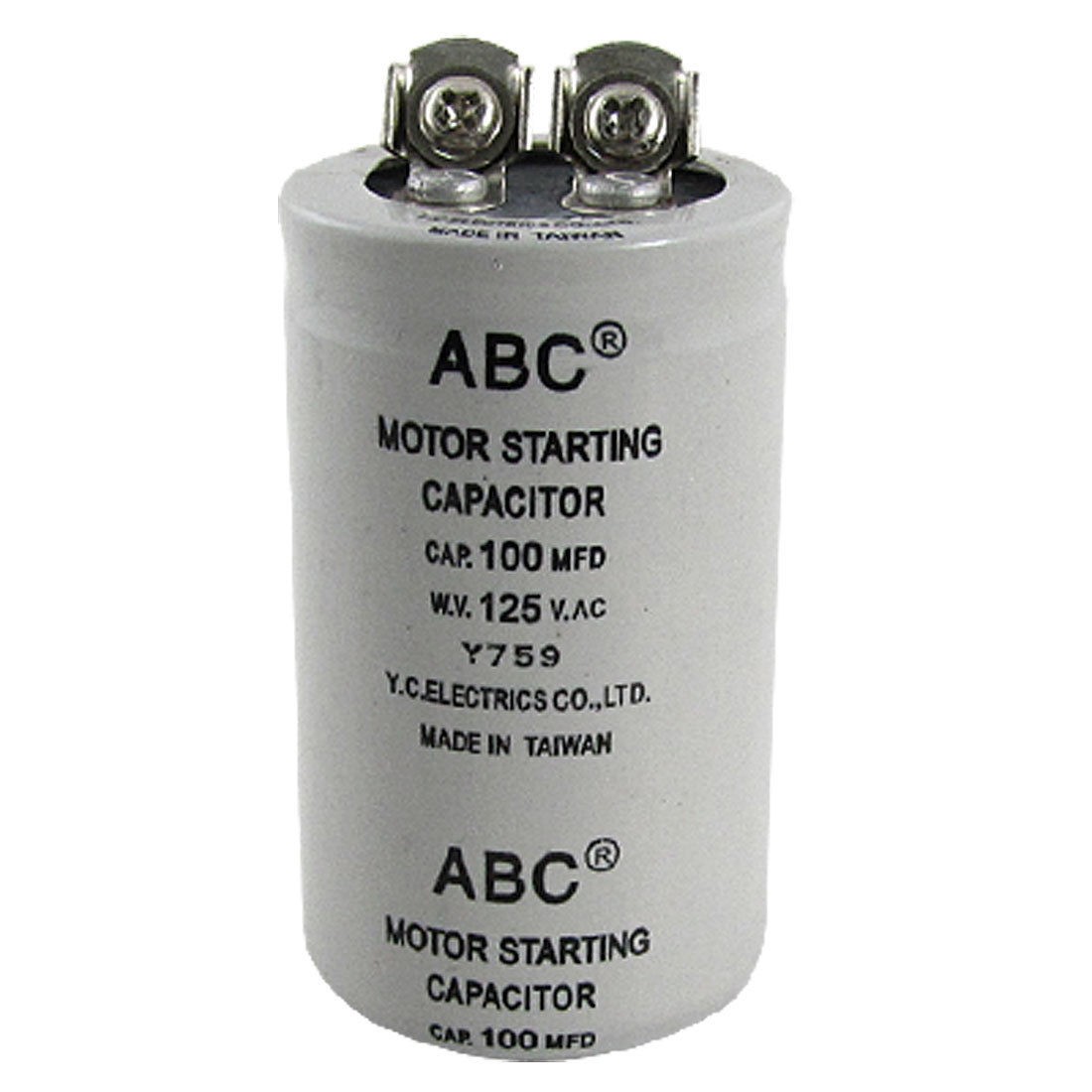 Cylinder 100MFD 125V AC Motor Starting Capacitor
