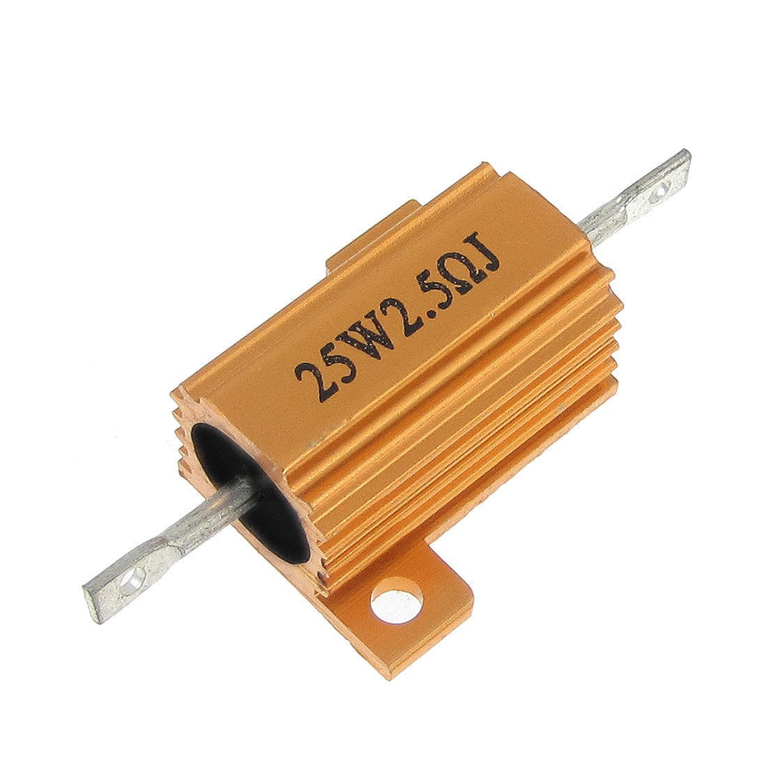 Gold Tone Screw Tabs Aluminum Housed Resistors 2.5 Ohm 25W