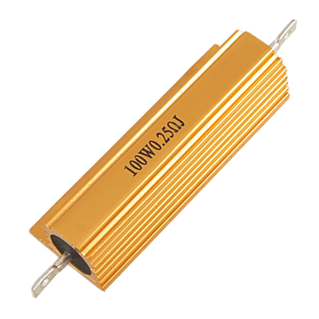100 Watt 0.25 Ohm 5% Aluminum Wire Wound Resistor Gold Tone