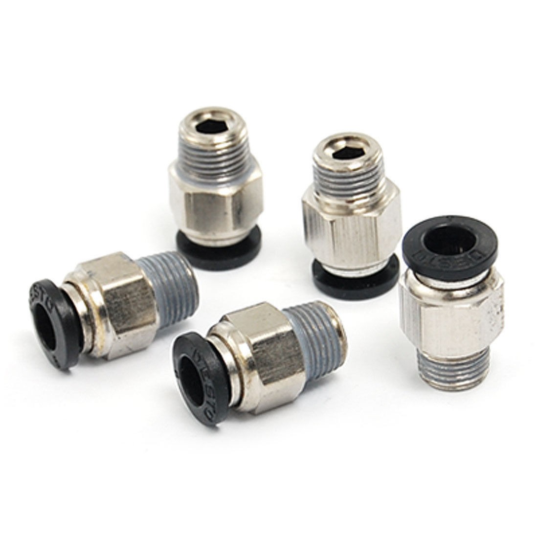 Air Pneumatic Tube 6mm Push in Connector Fittings 5 Pcs