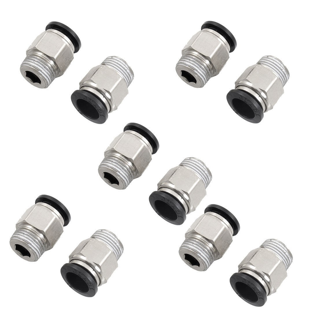 10 Pcs 3 8" PT Male Thread 12mm Push in Joint Pneumatic Connector Quick Fittings