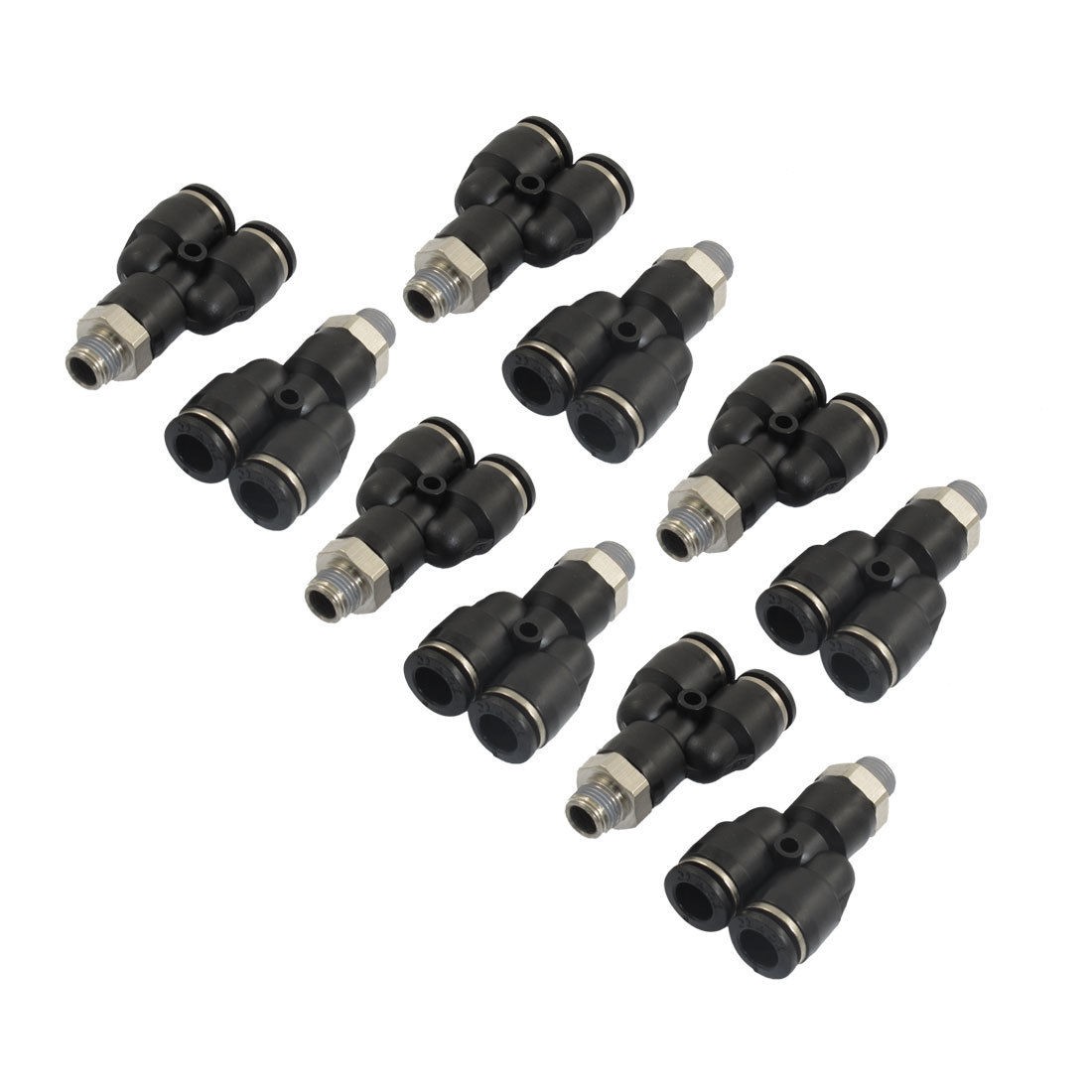 10 Pcs Air Pneumatic 1 8" PT to 8mm Y Shaped Push in Connectors Quick Fittings