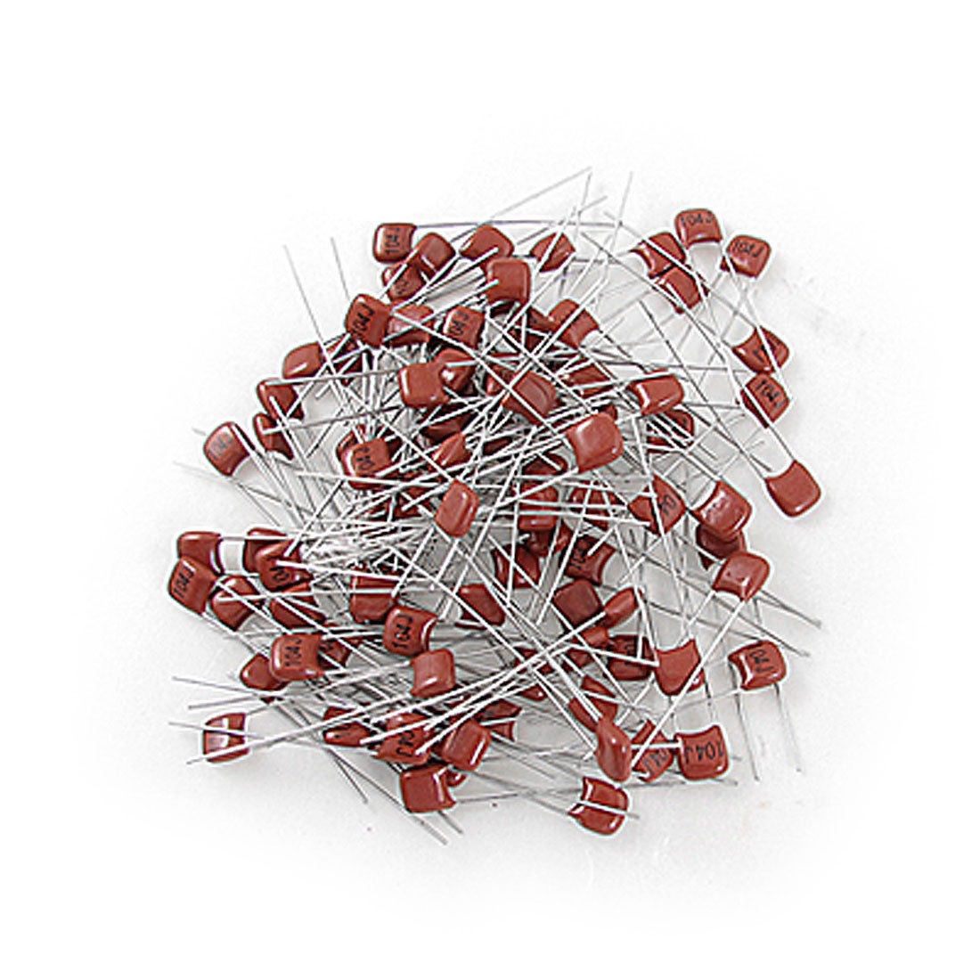 100V 0.1uF Mylar Metallized Polyester Film Capacitors 100 Pcs