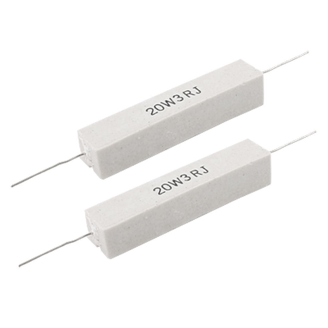 2x 20 Watt 3R Fixed Wire Wound Cement Resistor 3 Ohm 20W