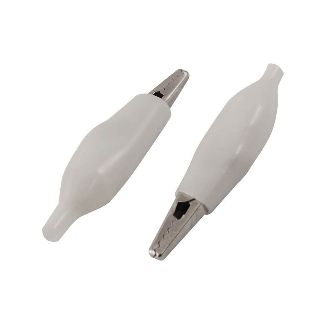 5 Pcs White Soft Plastic Insulated Test Lead Clip Alligator Clamp