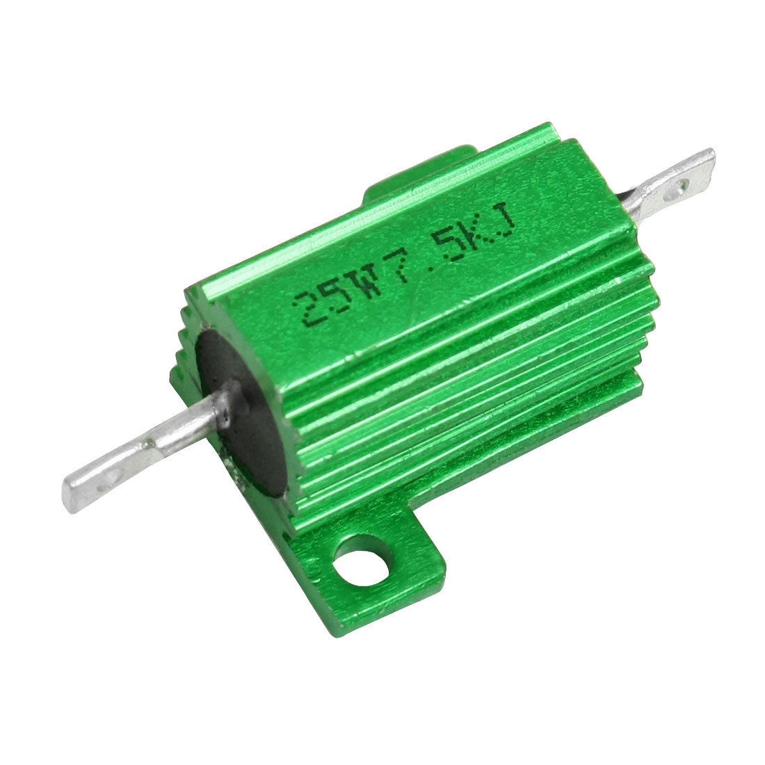 25W 7.5K Ohm 5% Wirewound Aluminum Housed Power Resistor Green