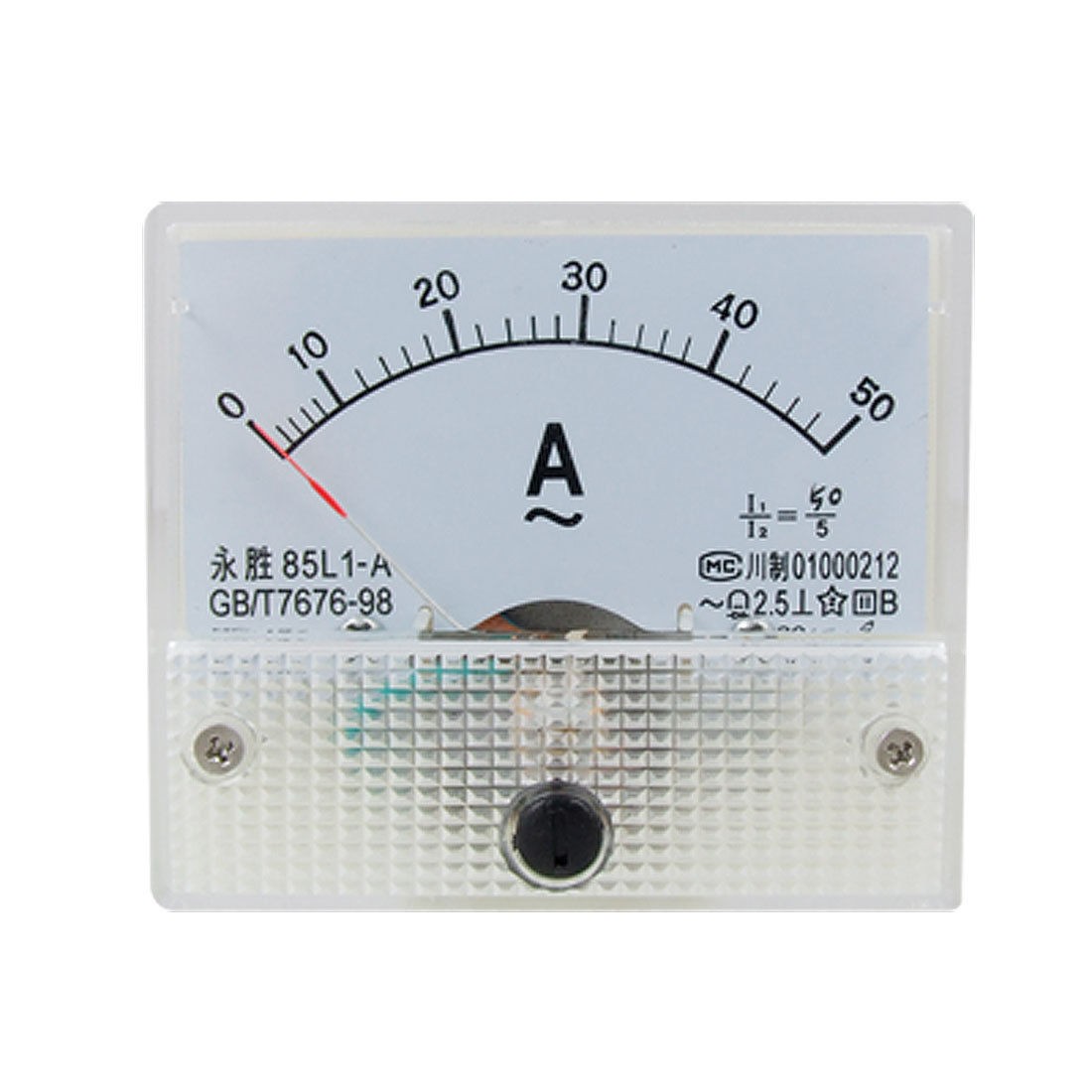 Class 2.5 85L1 AC 0-50A Rectangle Analog Panel Ammeter Gauge
